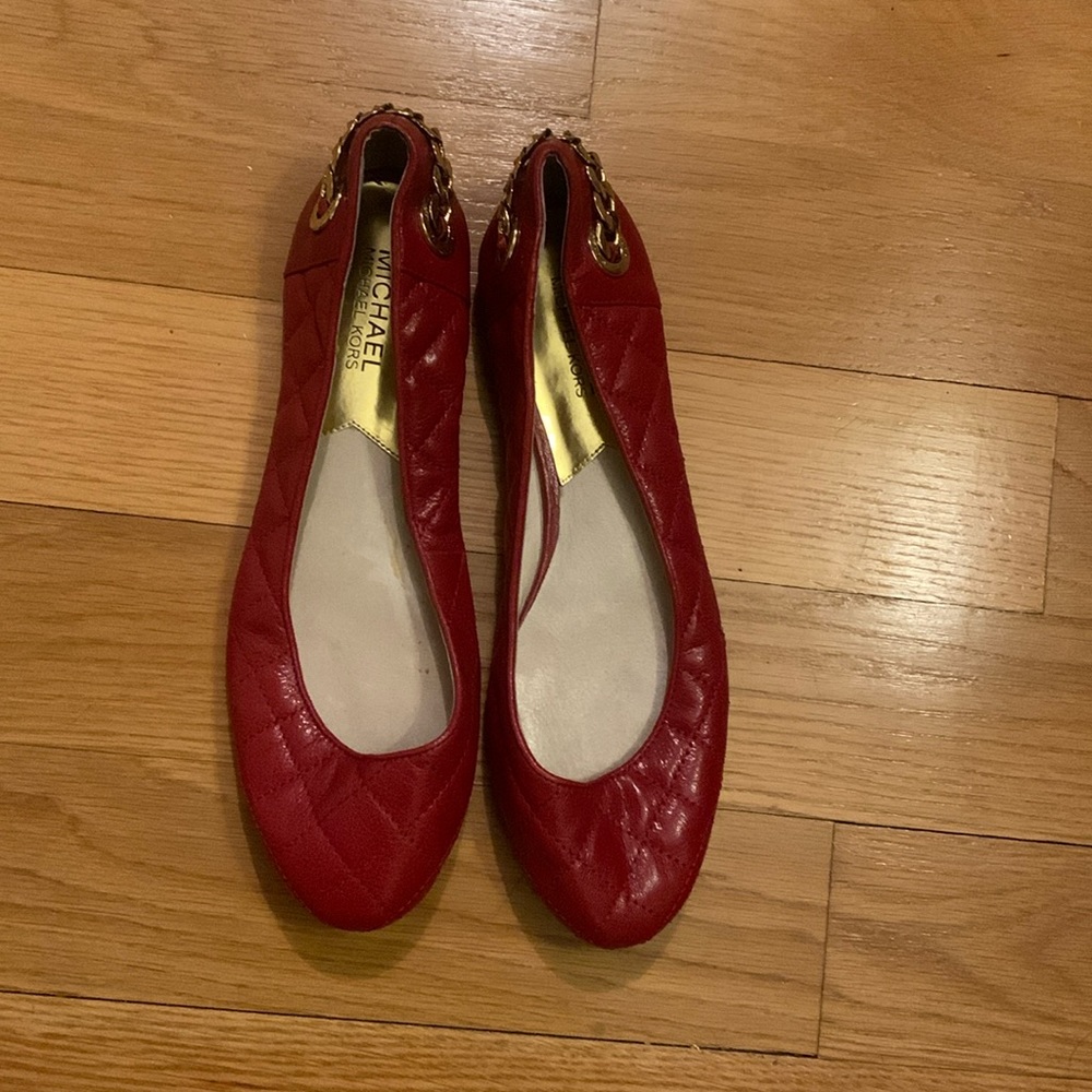 Red Michael Kors flats